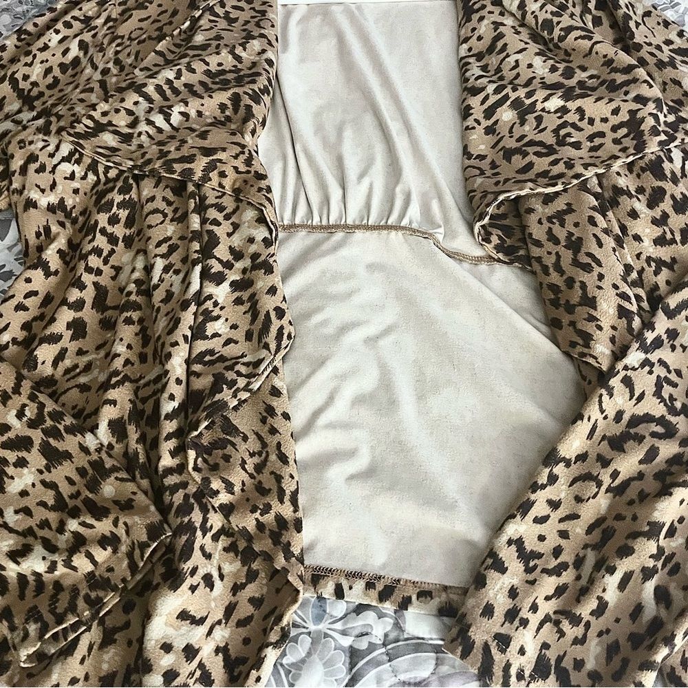 Cato Leopard Print Jacket -‎ Brown and Cream - Picture 2 of 5